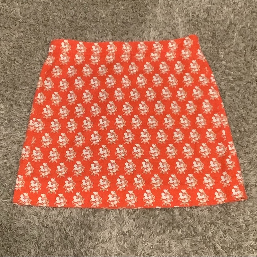 J. Crew Orange Floral Mini Skirt